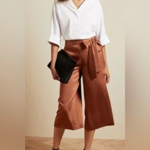 NWT Ted Baker Theorda Belted Satin Pants US Size 10 New With Tags